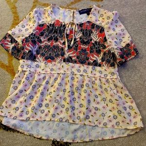 Girls large floral Bohemian high, low top